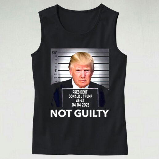 Trendy Tank Top Not Guilty Trump Design