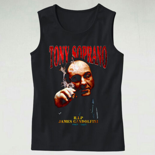 Trendy Tank Top Tony Soprano Rip James Gandolfint Design