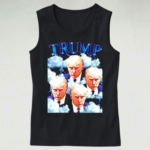 Trendy Tank Top Trump Mug Shot Design