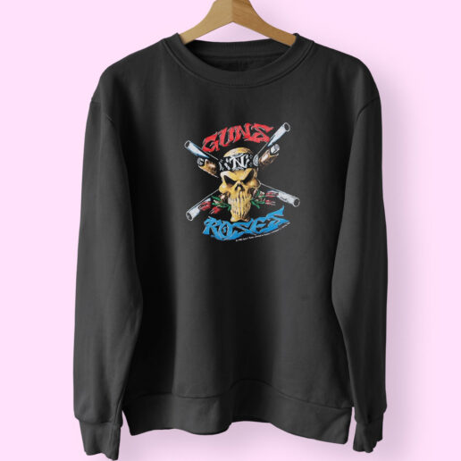 Vintage 1991 Guns N Roses Skulland Crossbones Sweatshirt Design