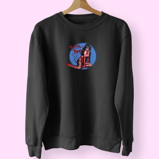 Vintage 1999 Bettie Page Devil Woman Sweatshirt Design