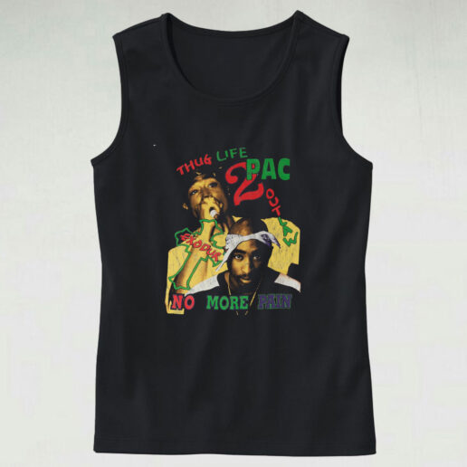 Vintage 2pac Thug Life No More Pain Tank Top Design