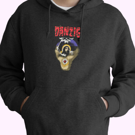 Vintage Danzig Jesus Bleeding Light Hoodie Design