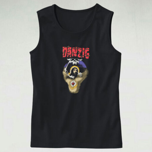 Vintage Danzig Jesus Bleeding Light Tank Top Design