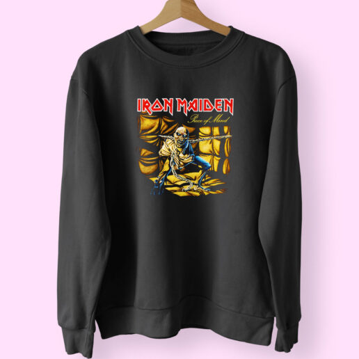 Vintage Iron Maiden Piece Of Mind Tour Sleeveless Sweatshirt Design