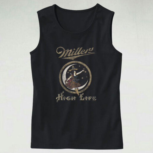 Vintage Miller High Life Lady Logo Tank Top Design