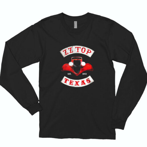 Zz Top Texas Rock Band Graphic Vintage Long Sleeve Shirt Classic Style