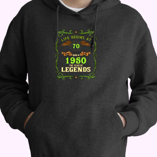 1950 Year Of The Legends Life Begins At 70 Essential Hoodie