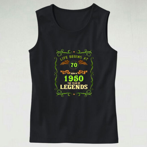 1950 Year Of The Legends Life Begins At 70 Graphic Tank Top