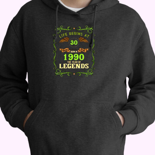 1990 Year Of The Legends Life Begins At 30 Essential Hoodie