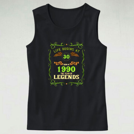 1990 Year Of The Legends Life Begins At 30 Graphic Tank Top