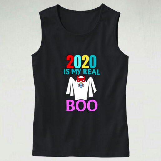 2020 Is My Real Boo Halloween Graphic Tank Top