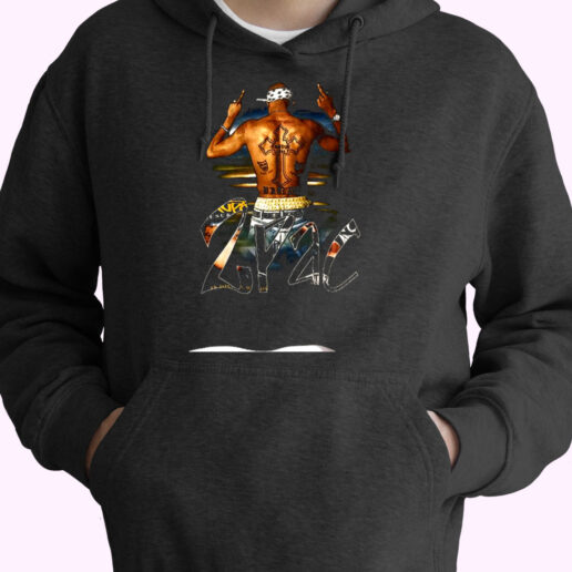 2pac Middle Fingers Rap Essential Hoodie