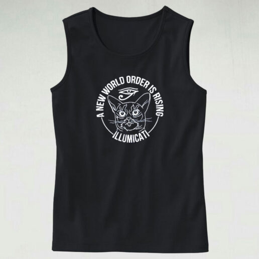 A New World Order Is Rising Illumicati Cat Graphic Tank Top