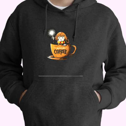 Accio Coffee Cute Wizard In A Coffee Cup Harry Potter Essential Hoodie