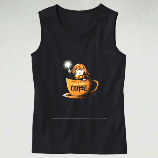 Accio Coffee Cute Wizard In A Coffee Cup Harry Potter Graphic Tank Top