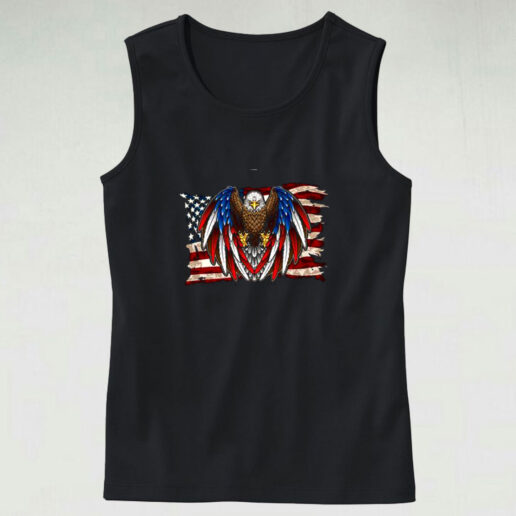 American Flag Patriotic Eagle Graphic Tank Top