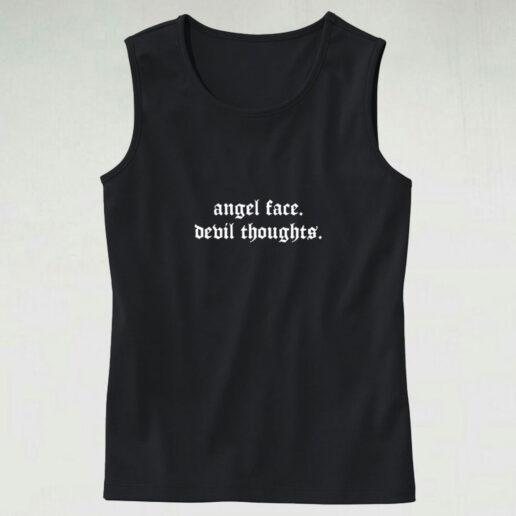 Angel Face Devil Thoughts Graphic Tank Top