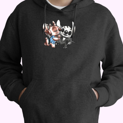 Angel Kissing Stitch Nightmare Before Christmas Essential Hoodie