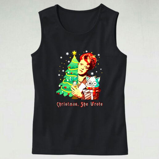 Angela Lansbury Christmas She Wrote Graphic Tank Top