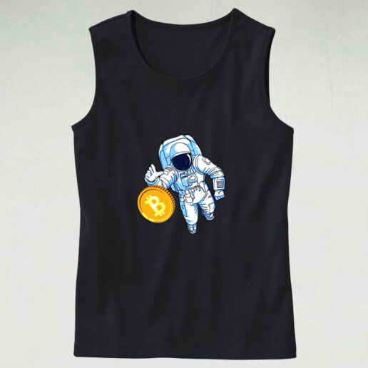 Astronaut Bitcoin Trader Crypto Asset Graphic Tank Top