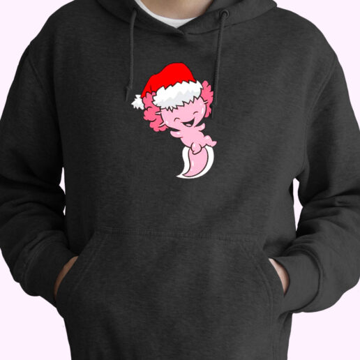 Axolotl With Santa Hat Cute Christmas Essential Hoodie