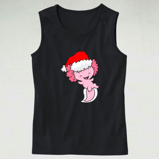 Axolotl With Santa Hat Cute Christmas Graphic Tank Top