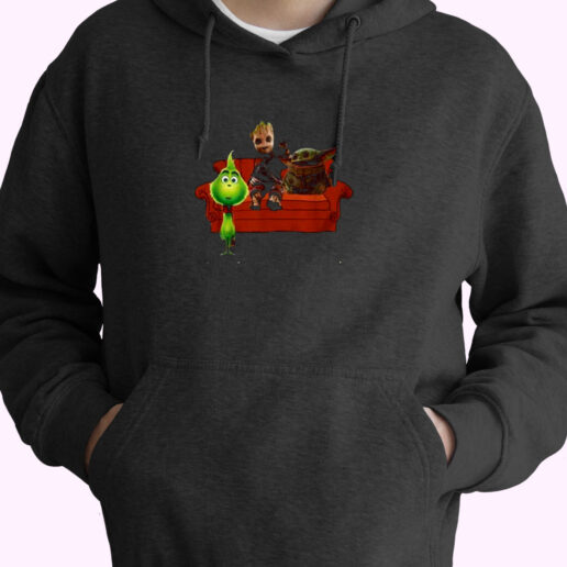 Baby Friends Baby Yoda Baby Groot And Baby Grinch Essential Hoodie