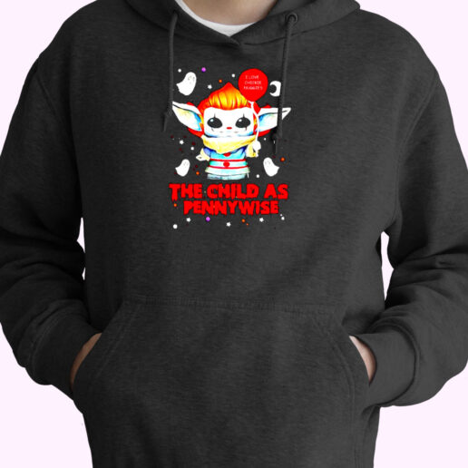 Baby Yoda I Love Chickie Nuggies The Child As Pennywise Essential Hoodie