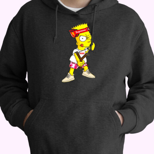 Bart Simpson Spinning Supreme Essential Hoodie