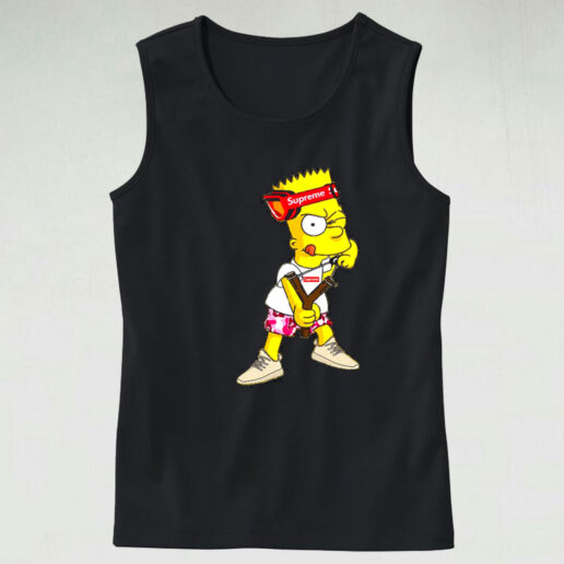 Bart Simpson Spinning Supreme Graphic Tank Top