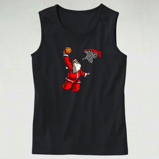 Basketball Santa Christmas Hat Ball Graphic Tank Top