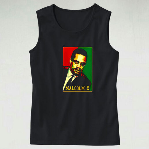 Black History Month African Civil Rights Activist Malcom X Graphic Tank Top