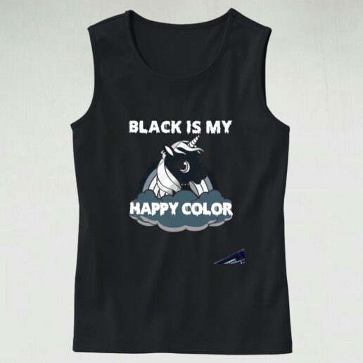 Black Is My Happy Color Graphic Tank Top