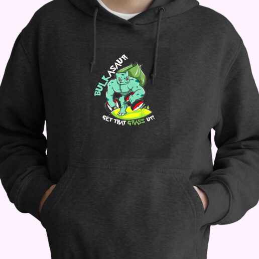 Bulkasaur Get That Grass Up Parody Gym Essential Hoodie