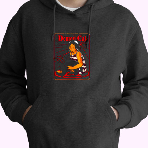 Caring For Your Demon Cat Essential Hoodie