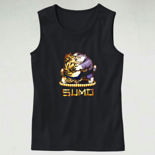 Cats Sumo Wrestling Graphic Tank Top