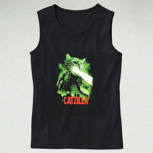 Catzilla Funny Cat Parody Graphic Tank Top