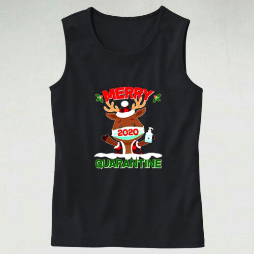 Christmas Merry Quarantine 2020 Reindeer Graphic Tank Top