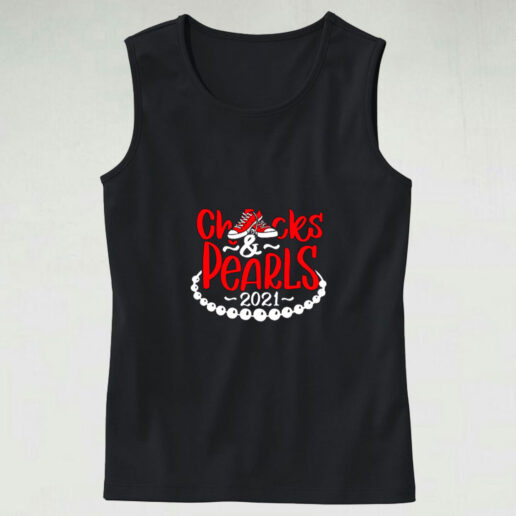 Chucks & Pearls Kamala Harris Graphic Tank Top