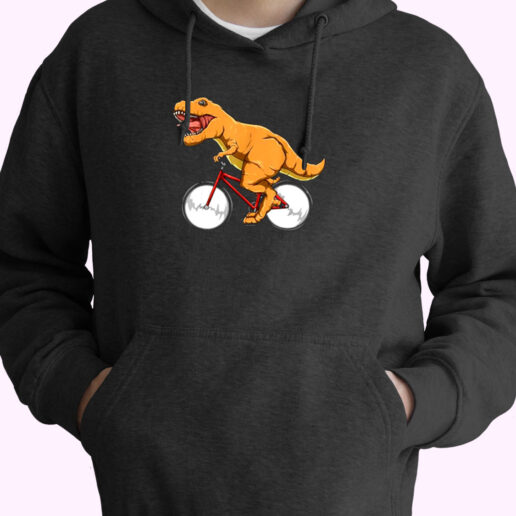 Cycling Dinosaur T Rex Riding Road Bike Mtb Essential Hoodie