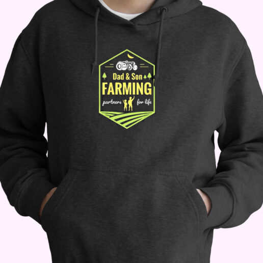 Dad And Son Farming Partners For Life Farming Essential Hoodie