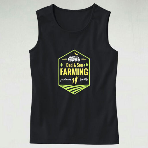 Dad And Son Farming Partners For Life Farming Graphic Tank Top