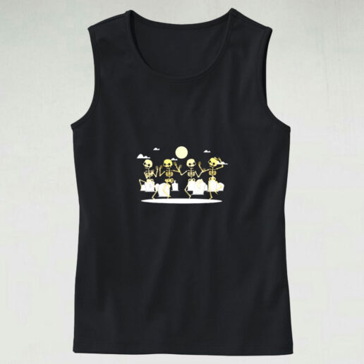 Dancing Skeletons Grunge Graphic Tank Top