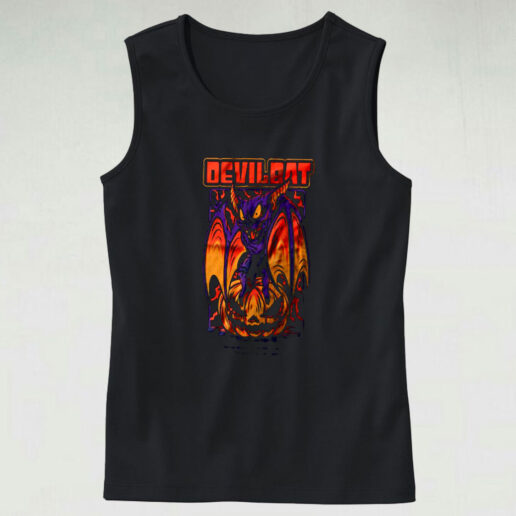 Devil Bat Halloween Graphic Tank Top