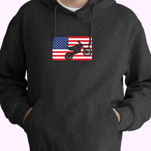 Dirt Bike American Flag Enduro Essential Hoodie