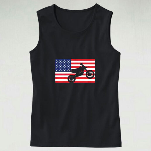 Dirt Bike American Flag Enduro Graphic Tank Top