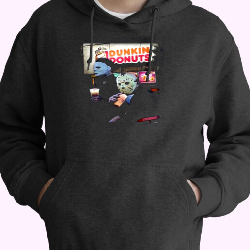 Drink Dunkin’ Donuts Michael Myers And Jason Voorhees Essential Hoodie