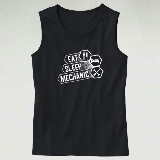 Eat Sleep Mechanic Graphic Tank Top