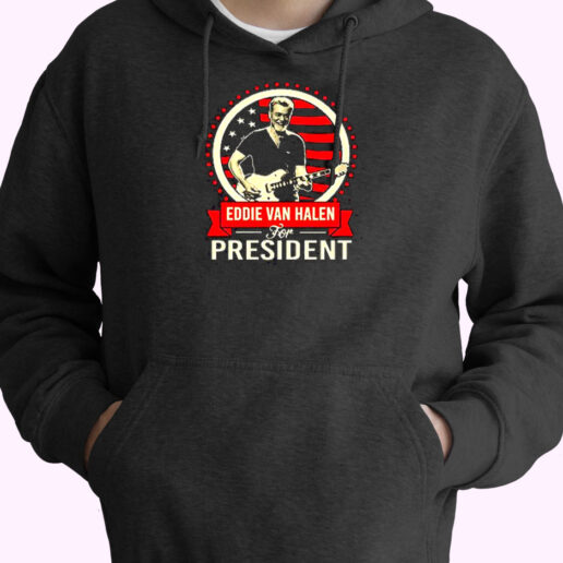 Eddie Van Halen For President Essential Hoodie